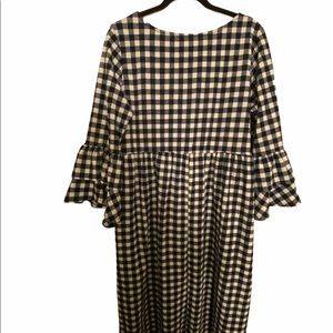 Blue and white jade Mackenzie ruffled sleeve dress